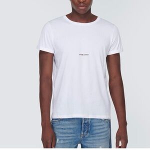 Saint Laurent White Short Sleeve Logo Tee